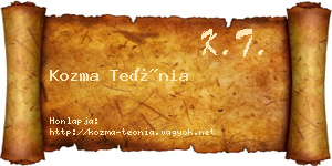 Kozma Teónia névjegykártya